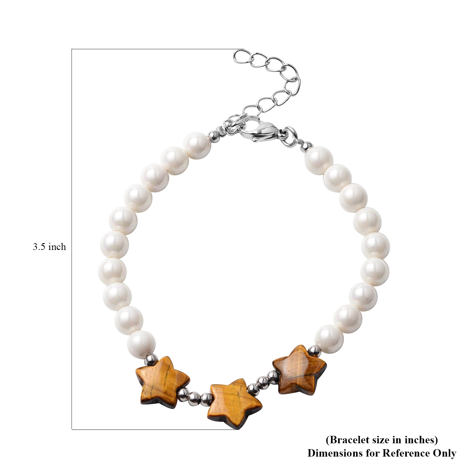 South African Yellow Tiger's Eye Amethyst or Lapis Lazuli and White Shell Pearl Bracelet