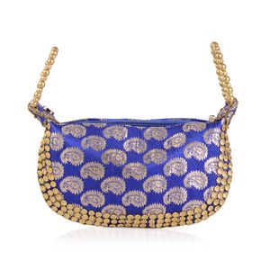 Royal Blue and Gold Potli Bag