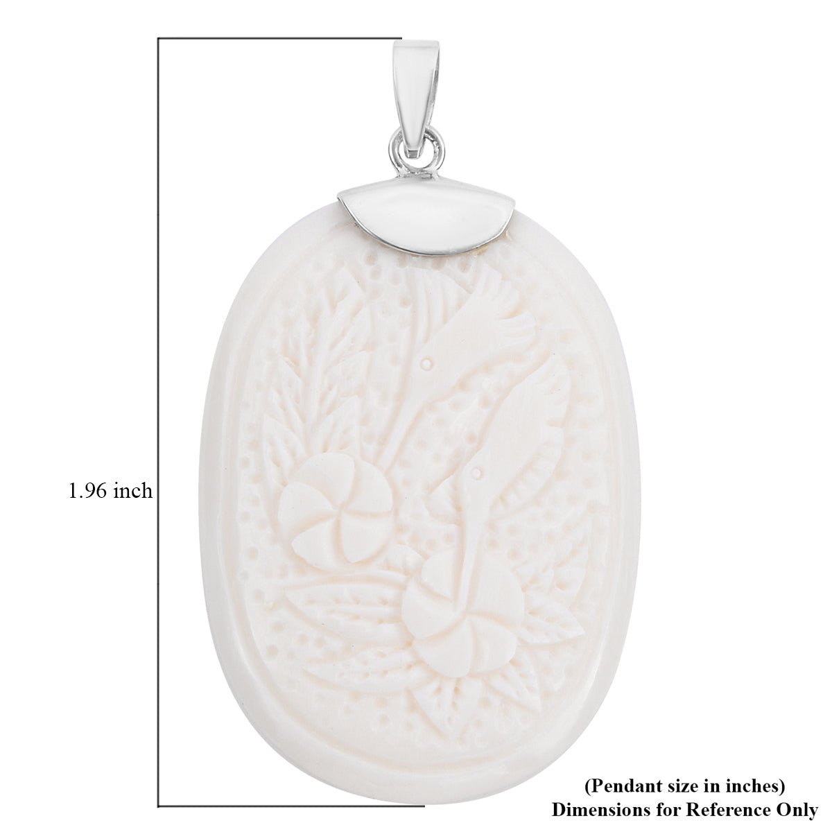 Bali Carved Bone Necklace in Sterling Silver - WHIMSICALIA