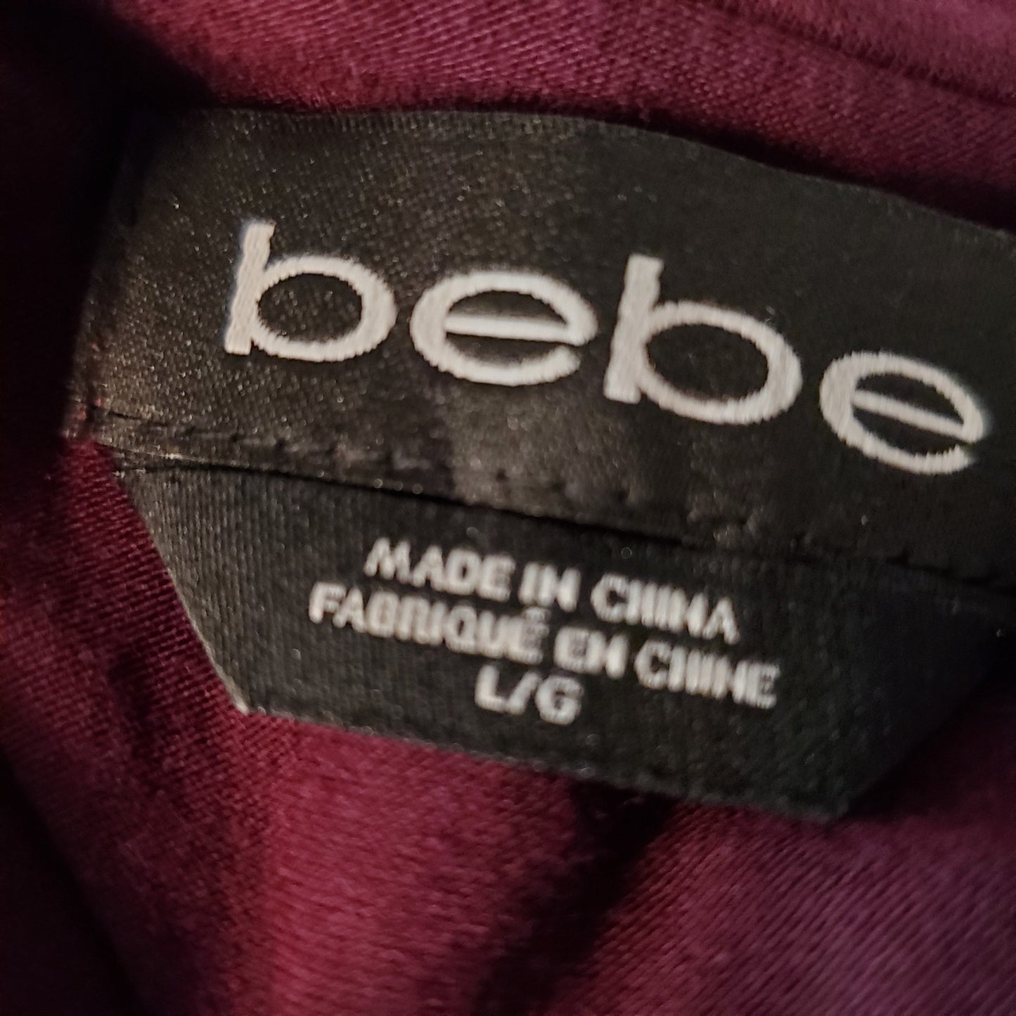 Bebe Merlot Off the Shoulder Pencil Dress - Sz Large