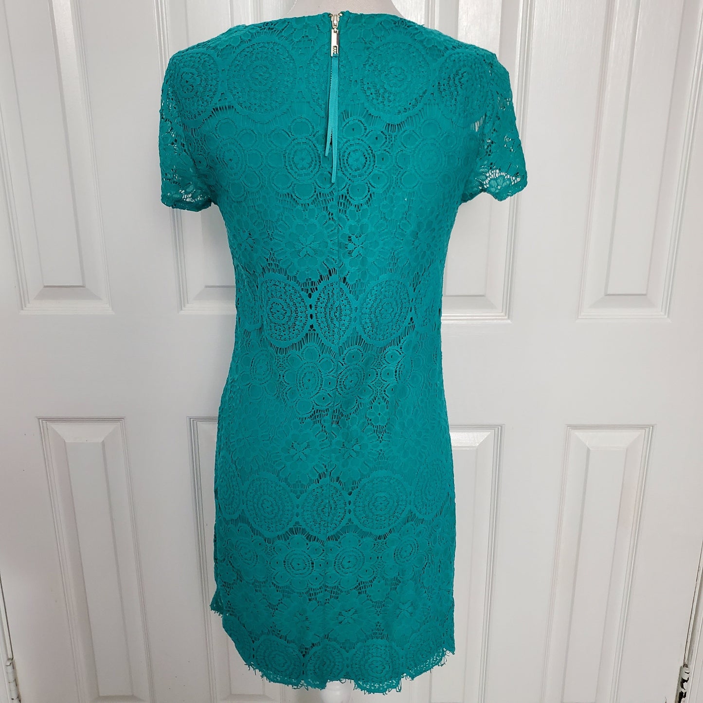 Teal Lace Shelli Scalloped Hem Shelli Segal Size 4