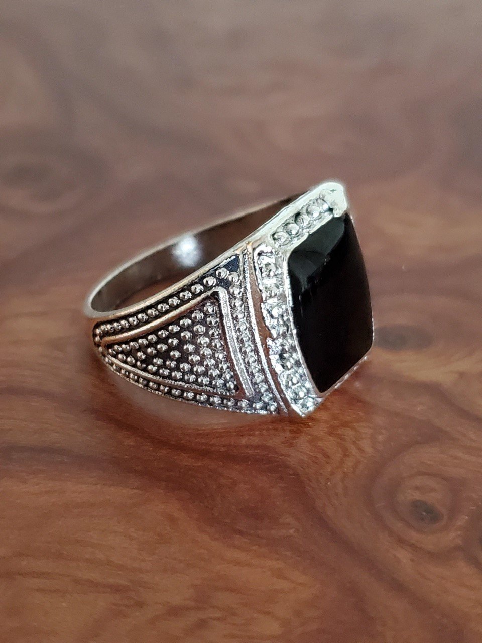 Black Onyx on 925 Silver Ring Whimsicalia