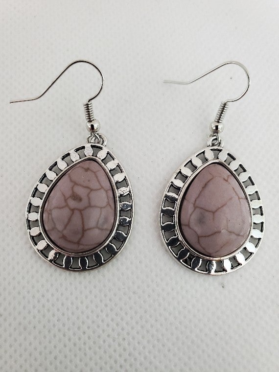 Natural Stone Lilac Earrings