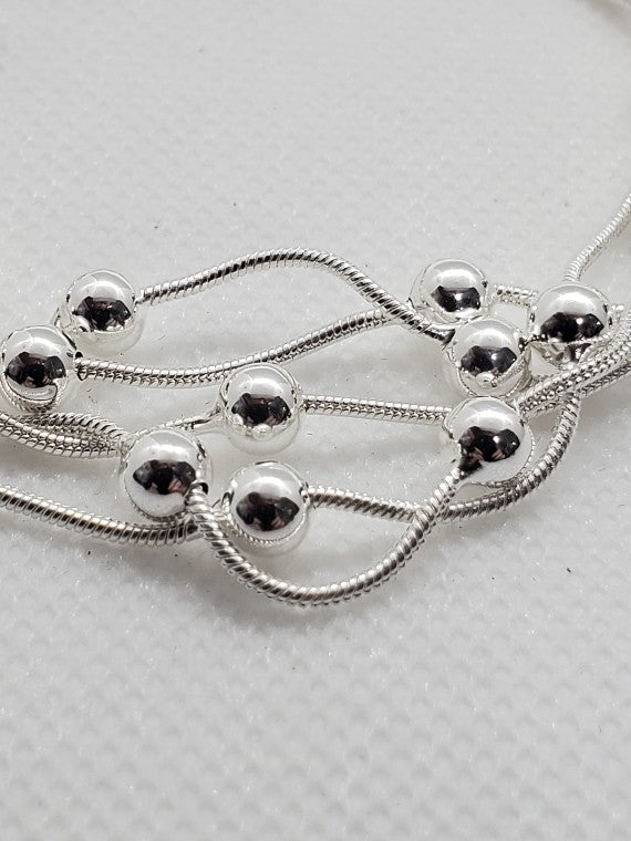 Silver Entwined Bead Floating Bracelet Invisible