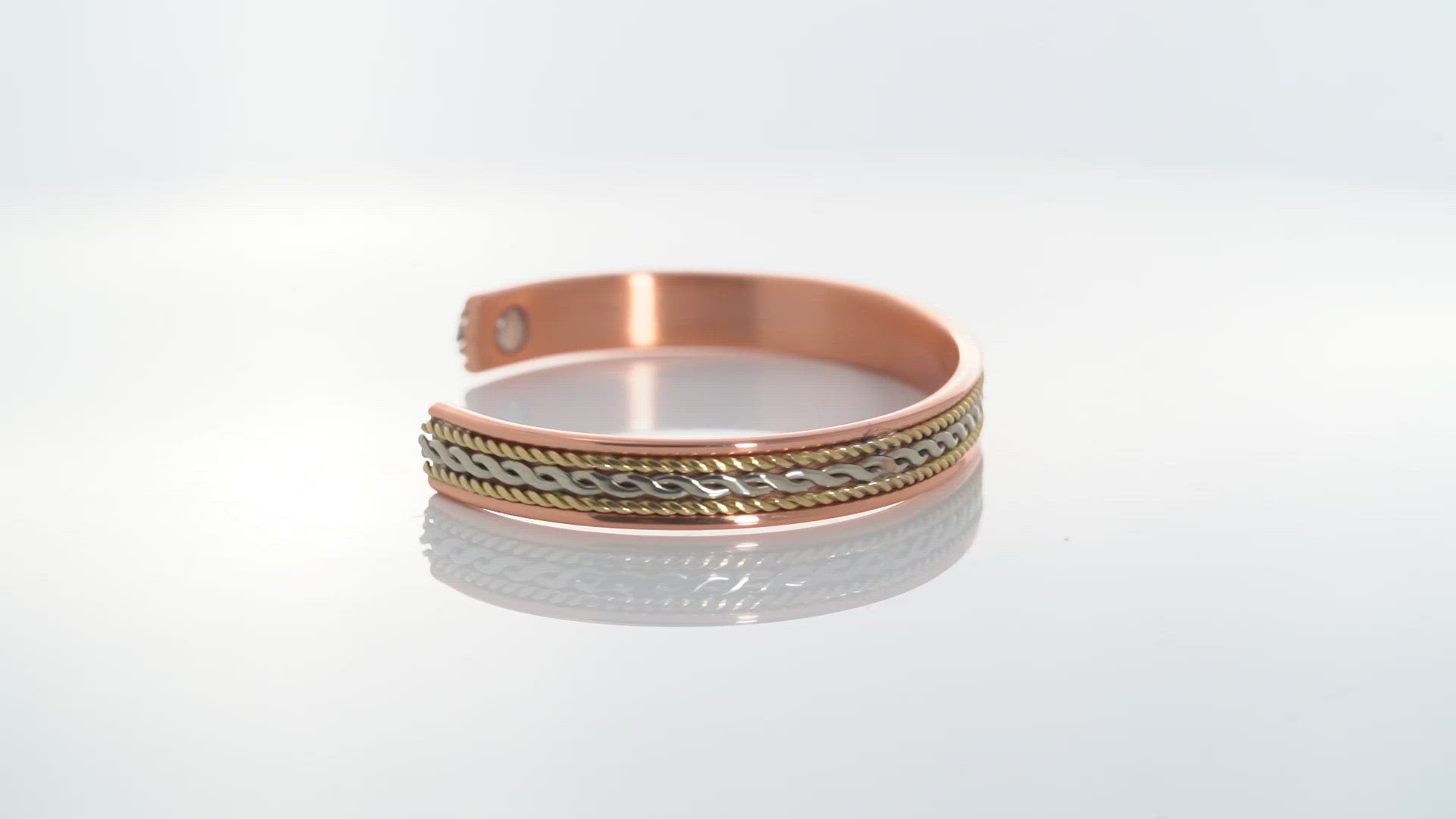 Magnetic by Design Multi Rope Cuff Bracelet in Multitone 7.50 Inch