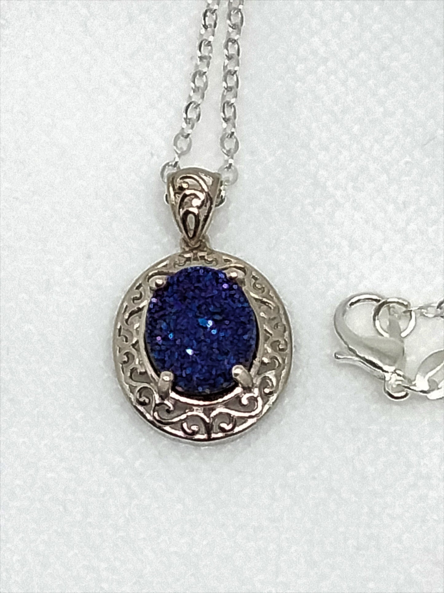 Iridescent Bali Drusy Pendant Necklaces