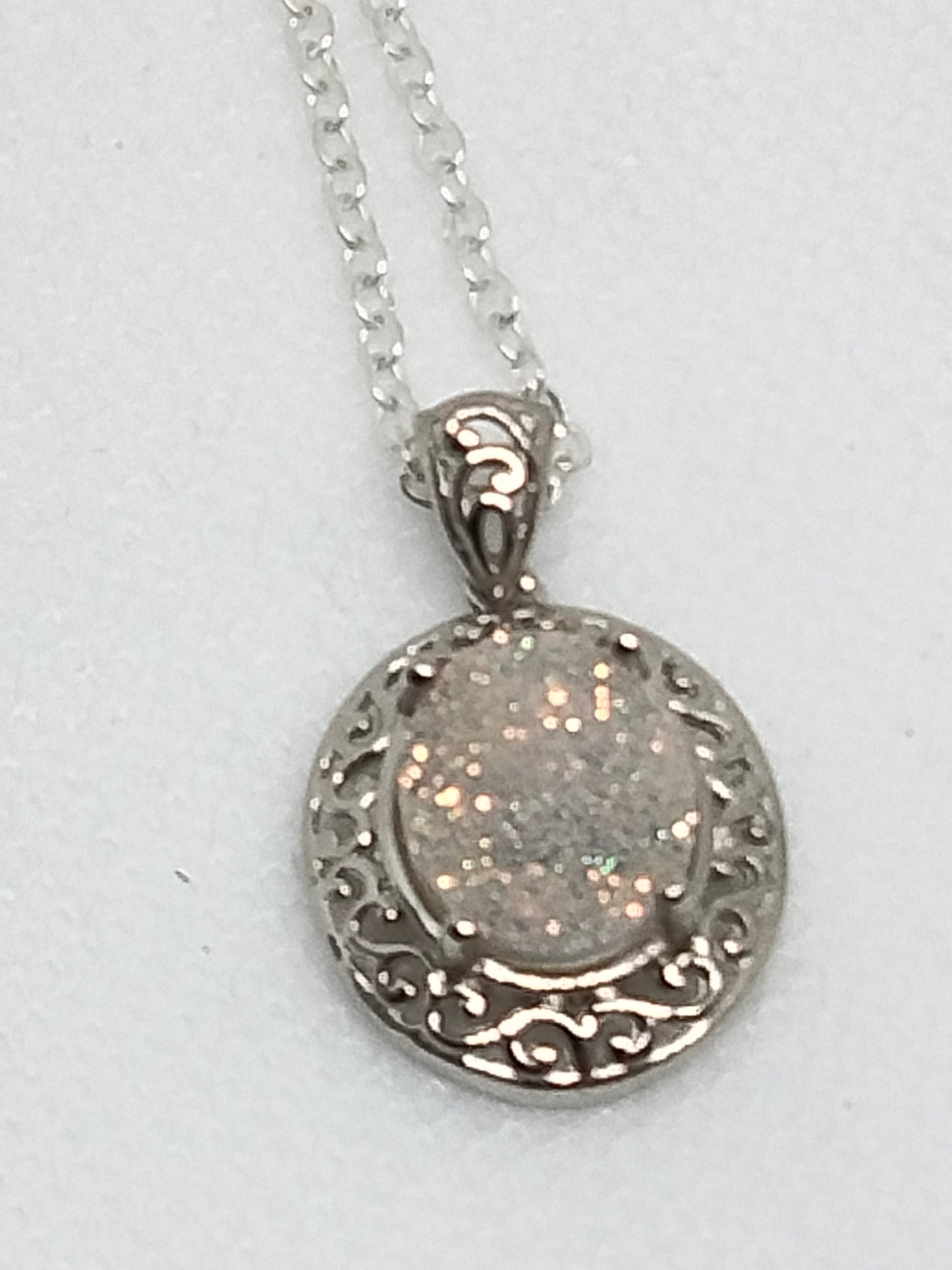 Iridescent Bali Drusy Pendant Necklaces