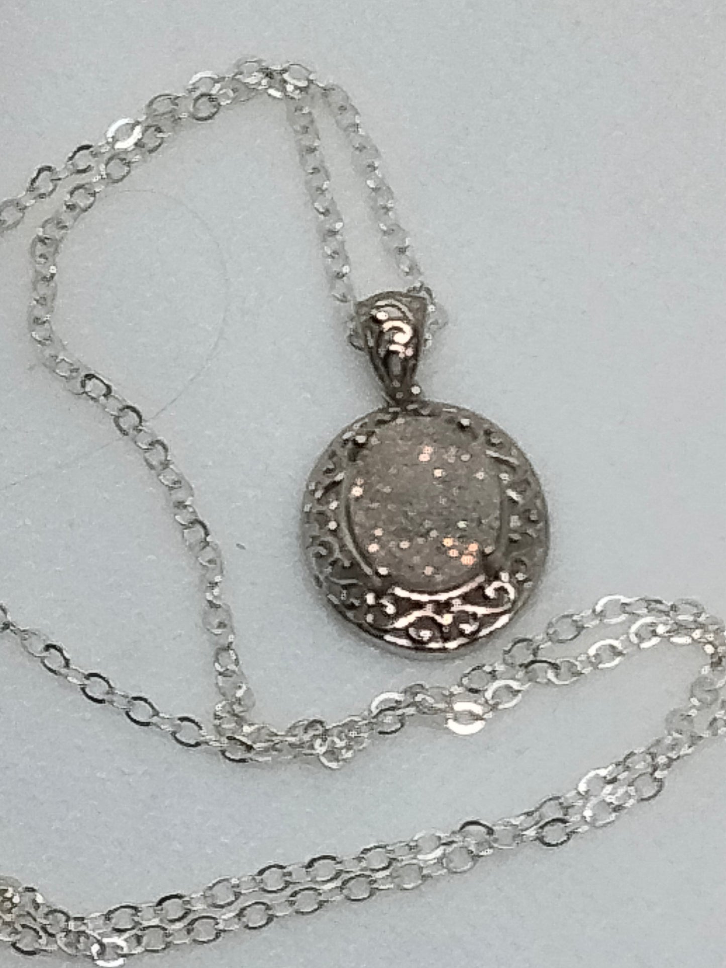 Iridescent Bali Drusy Pendant Necklaces