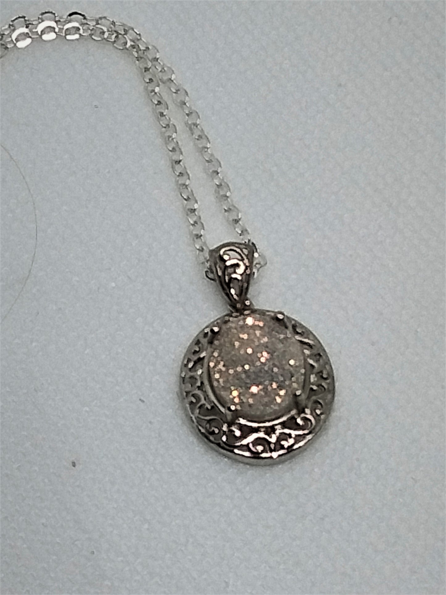 Iridescent Bali Drusy Pendant Necklaces