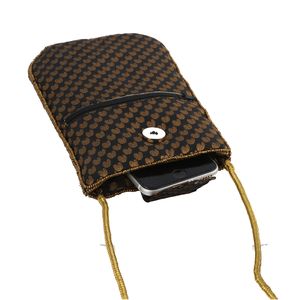 Black and Gold Embroidered Cross Body Bag