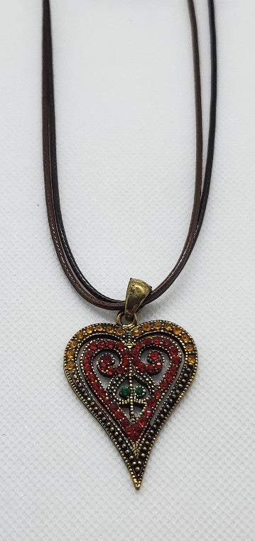 Retro Multi Colored Crystal Necklace