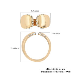 Crystal and Gold Stackable Rings (Size 6)