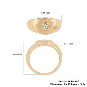 Crystal and Gold Stackable Rings (Size 6)