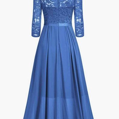 Miusol Women's Elegant Floral Lace Ruffle Split Hem Dress Size Small