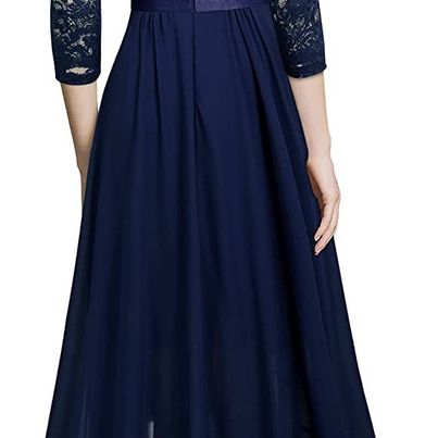 Miusol Women's Elegant Floral Lace Ruffle Split Hem Dress Size Small, Med