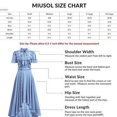 Miusol Women's Retro Floral Lace Bow-Neck Design Party High-Low Dress