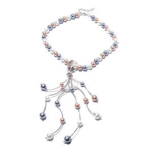 Multi Colored Crystal and Pearl Necklace