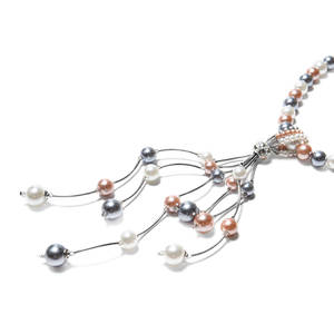 Multi Colored Crystal and Pearl Necklace