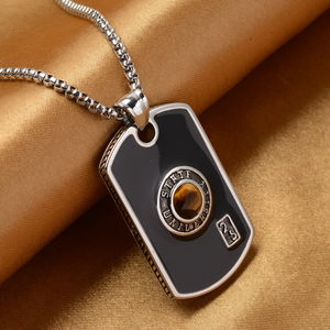 Men's Pendant Necklace Yellow Tiger Eye