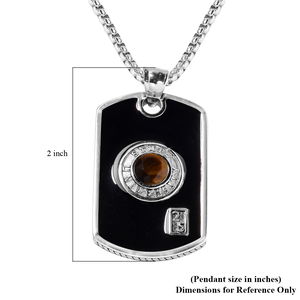 Men's Pendant Necklace Yellow Tiger Eye