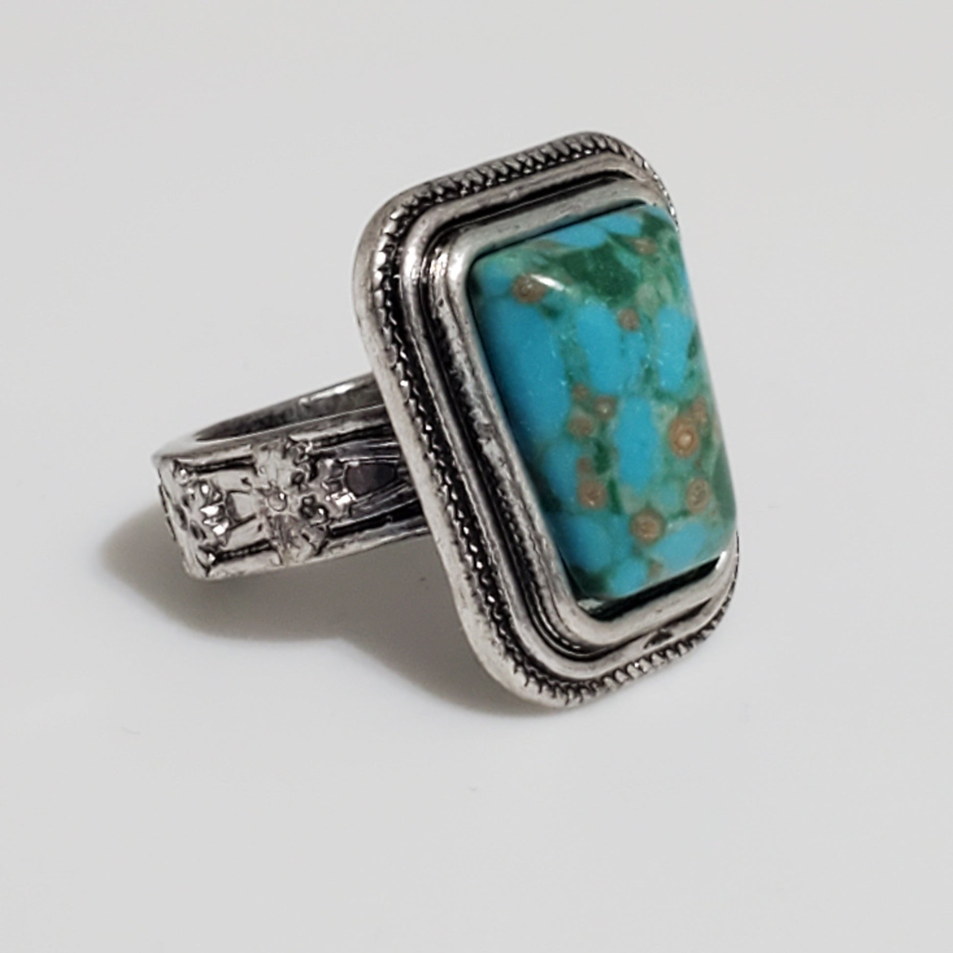 Mojave Turquoise Statement Ring in Sterling Silver - WHIMSICALIA