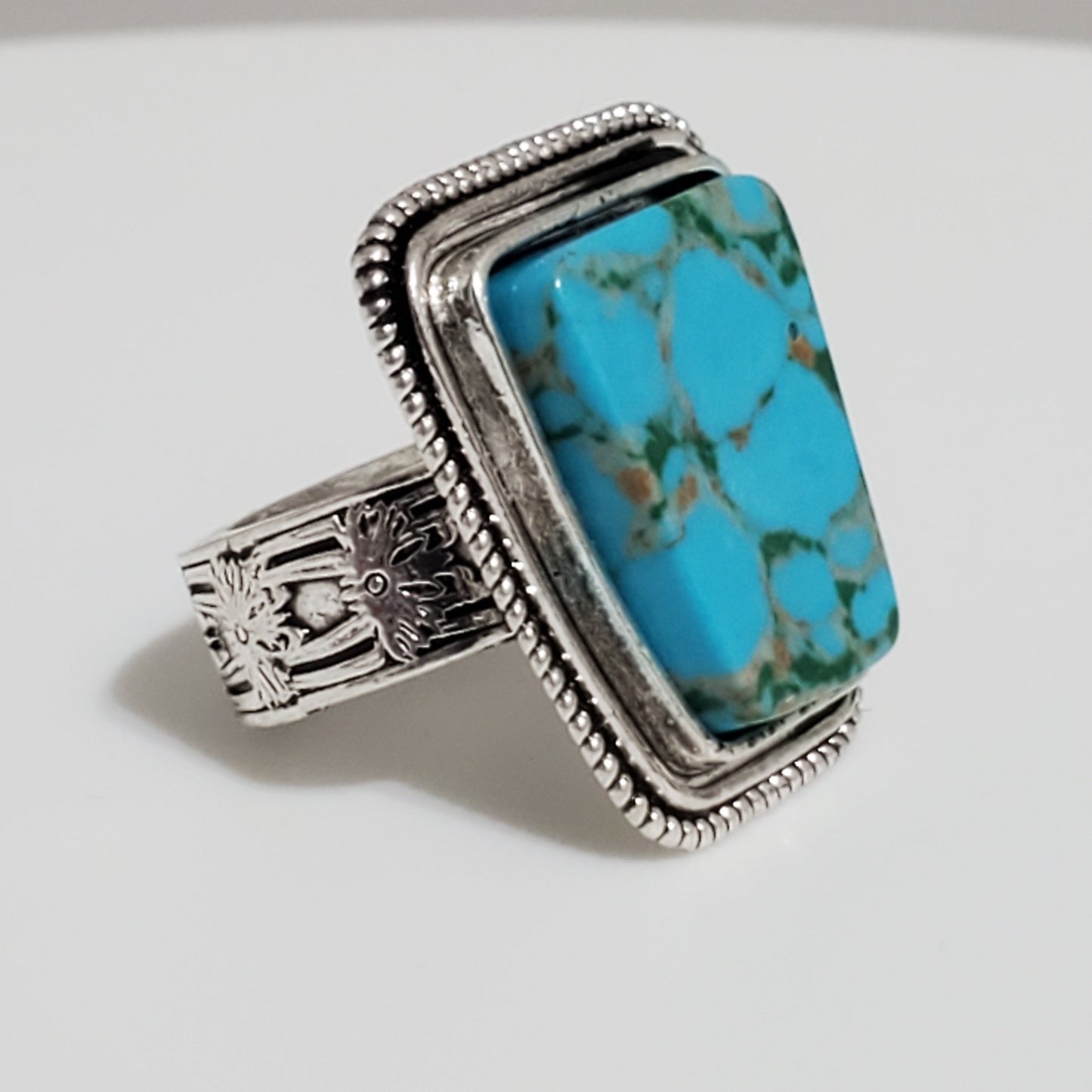 Mojave Turquoise Statement Ring in Sterling Silver - WHIMSICALIA