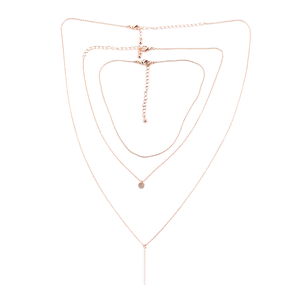 3 Layer Rose-tone Necklace