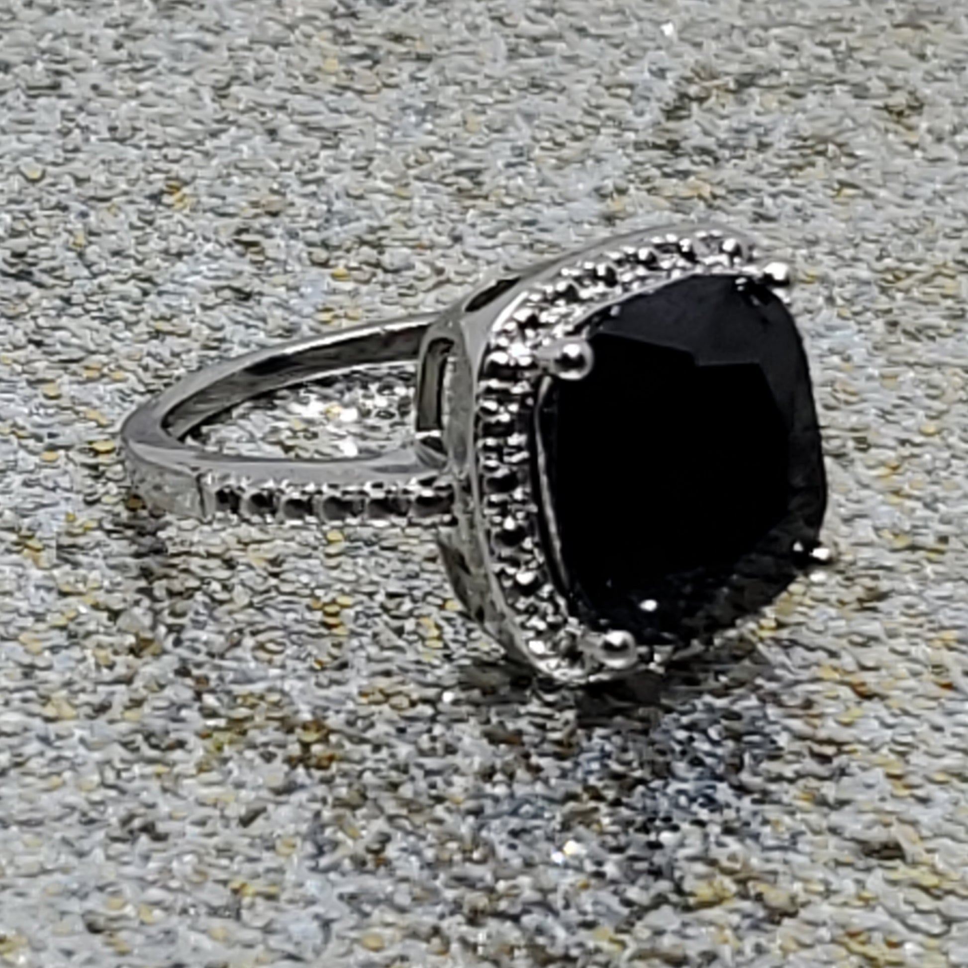 Silver Sapphire Ring Size 6 - WHIMSICALIA