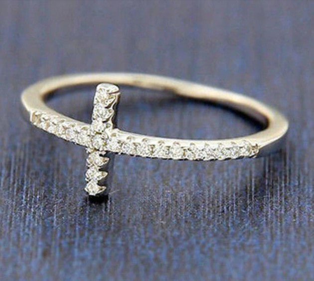 Sterling Silver Christian Cross Ring Unisex - WHIMSICALIA