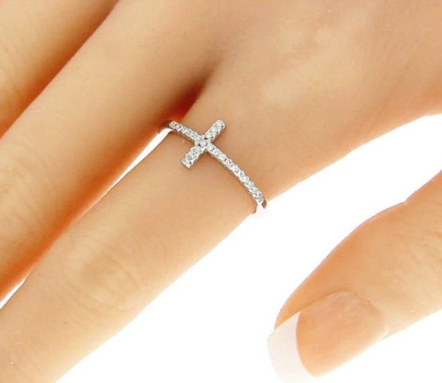 Sterling Silver Christian Cross Ring Unisex - WHIMSICALIA
