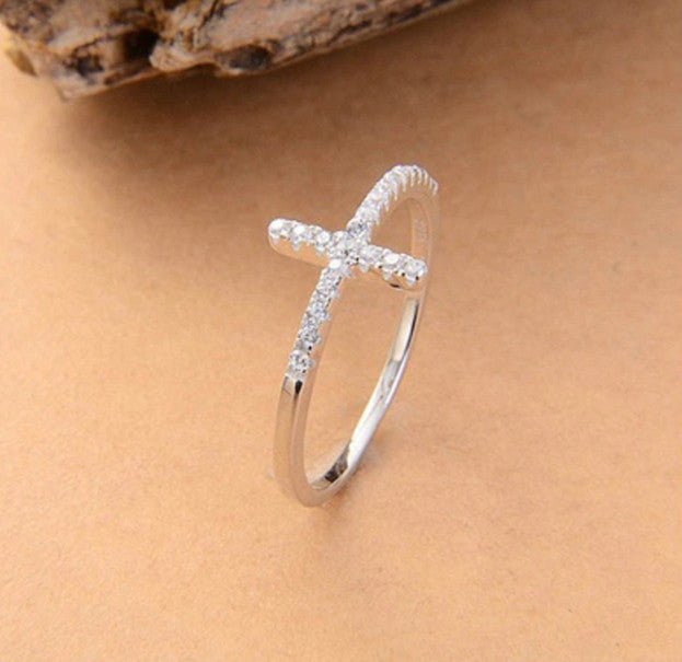 Sterling Silver Christian Cross Ring Unisex - WHIMSICALIA