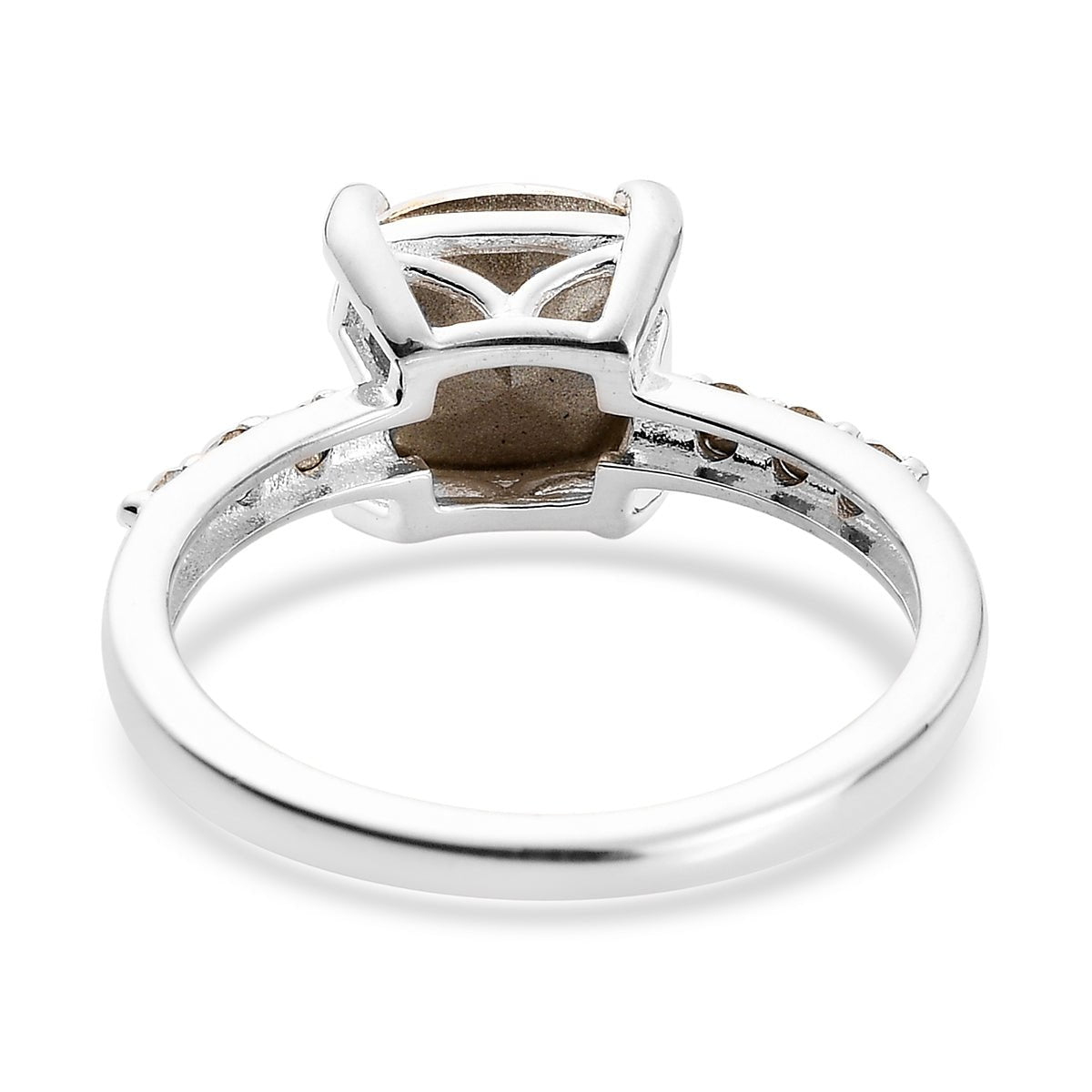 White Sapphire Sterling Silver Solitaire Ring Size 9 - WHIMSICALIA