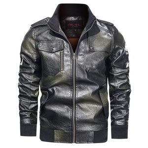 Men s Autumn And Winter Leather Jacket Motorcycle Jacket