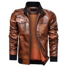 Load image into Gallery viewer, Men s Autumn And Winter Leather Jacket Motorcycle Jacket
