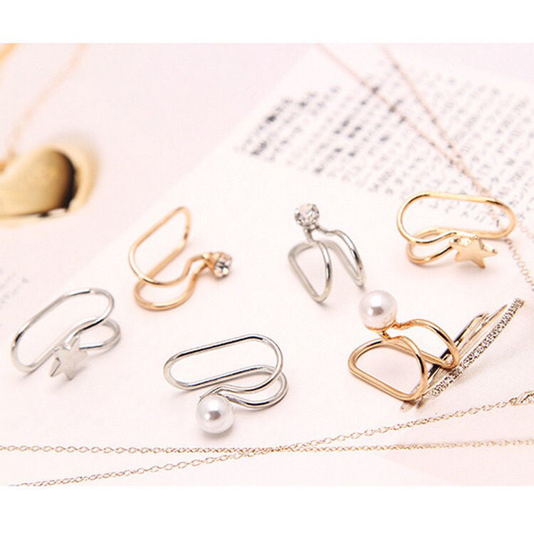 Fashion Jewelry Pearl Stud U-Shaped Clip Without Ear Hole And Ear Bone Clip Female