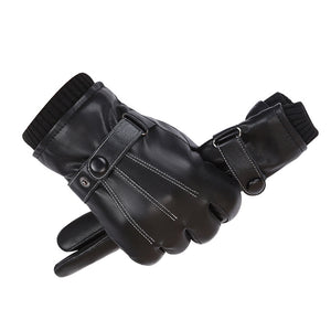 Men s PU Autumn and Winter Touch Screen Gloves