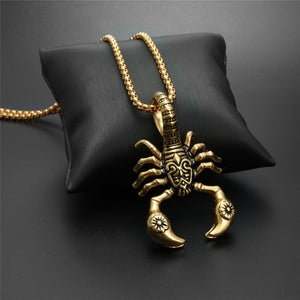 Scorpion Pendant Necklace 316L Stainless Steel Men Chain Necklace Fashion Men Jewelry