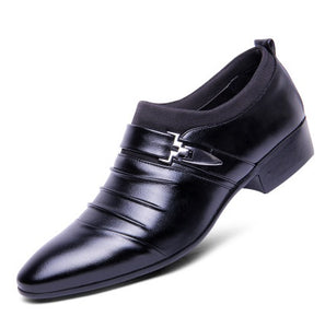 Korean Version Black Wedding Shoes Popular Men''s Shoes Pointed