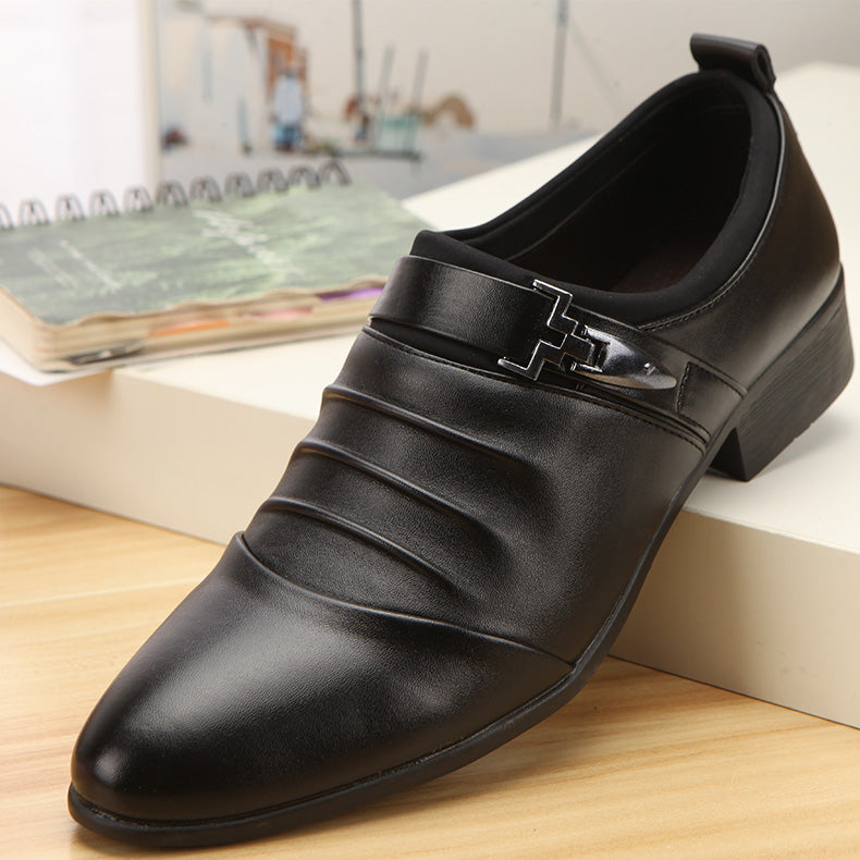 Korean Version Black Wedding Shoes Popular Men''s Shoes Pointed