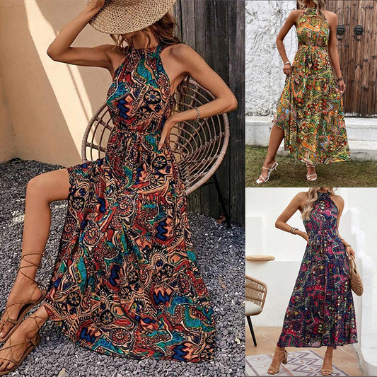 Graceful And Fashionable High Waist Dress Bohemian Dress