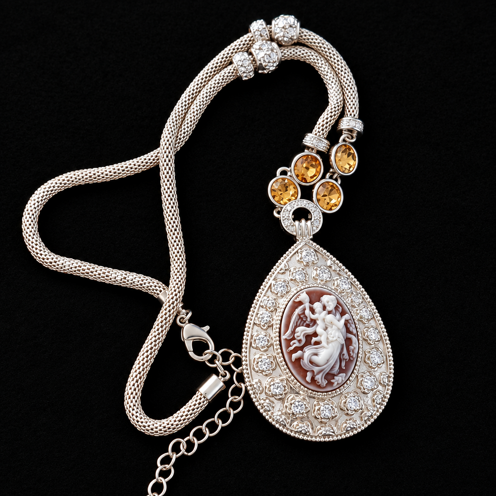 Champagne Cameo Pendant Necklace