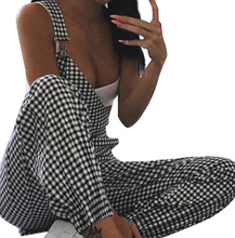 Load image into Gallery viewer, Checkerboard Plaid Jumpsuit Black and White Pants
