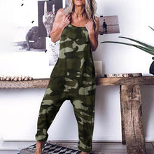 Load image into Gallery viewer, Fashion Women&#39;s Camouflage Suspenders Jumpsuit
