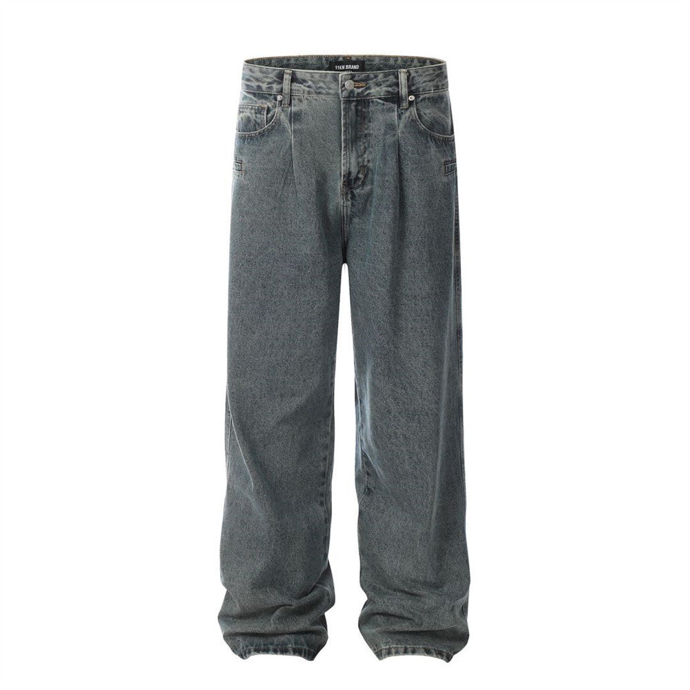 Distressed Washed Loose Jeans For Men