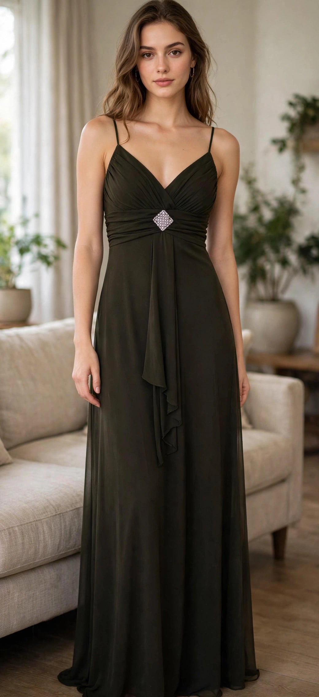 Black Chiffon Evening Dress Size 4