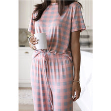 Load image into Gallery viewer, Women&#39;s Printed Short Sleeve Two Piece Loungewear
