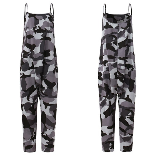 Fashion Women's Camouflage Suspenders Jumpsuit