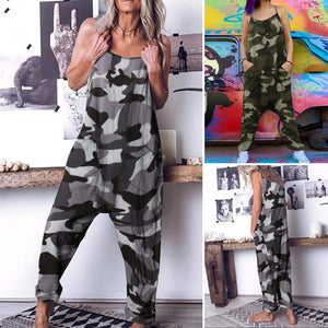 Fashion Women's Camouflage Suspenders Jumpsuit