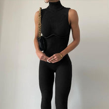 Load image into Gallery viewer, Sleeveless High-necked Yoga Bodycon Jumpsuit
