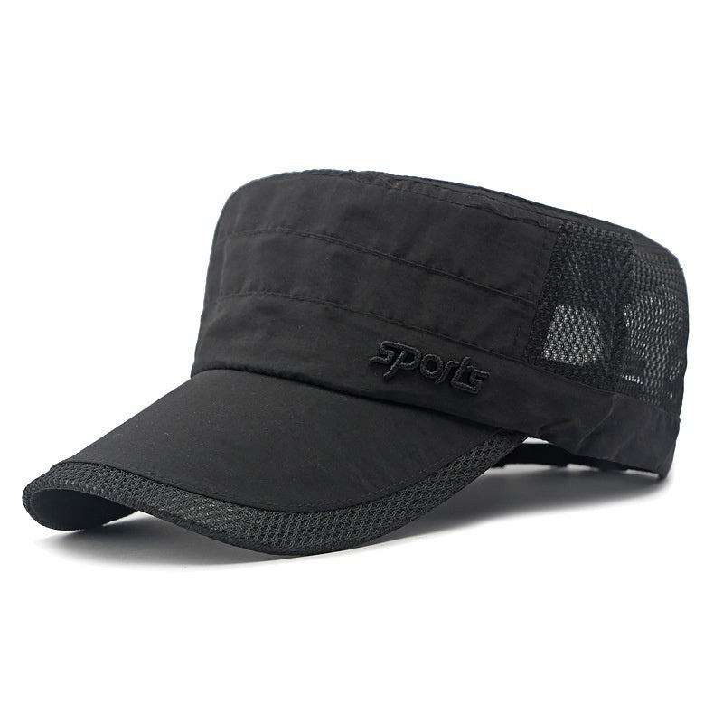 Peaked Cap Summer Mesh Breathable Swimming Sunshade Flat Top Military Cap